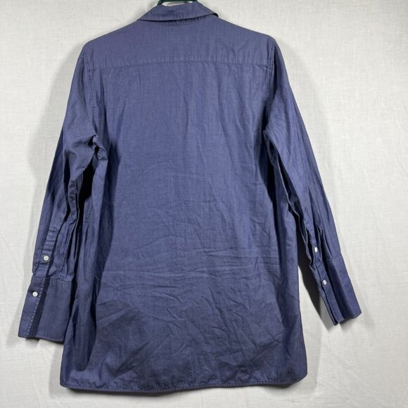 Vince x Berdorf Goodman Tunic Size Large Blue Chambray High Low Popover - Picture 2 of 11